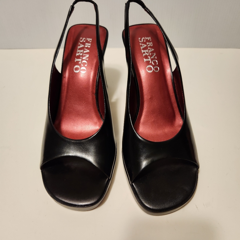 Franco Sarto, Black Sling Back Heels